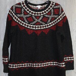 J. JILL  Wool Blend Nordic Fair Isle Sweater Size M